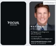 Sample Focus Mortgage business card