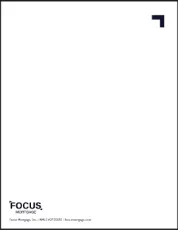 Sample Focus Mortgage letterhead